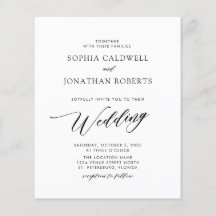 Budget Elegante Kalligrafie Einladung zur Hochzeit