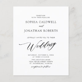 Budget Elegante Kalligrafie Einladung zur Hochzeit