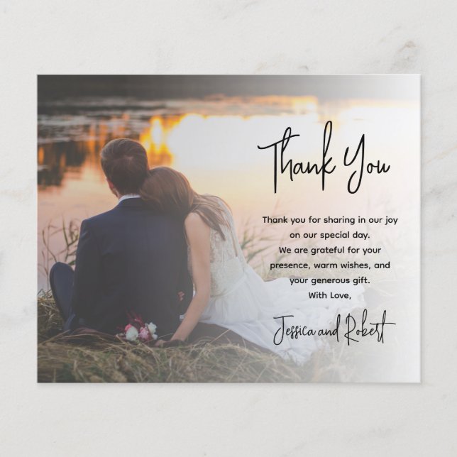 Budget Elegante Kalligraphie Foto Hochzeit Vielen  Flyer (Vorne)
