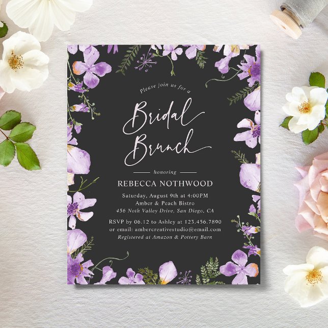 Budget Elegante Lavender Bridal Brunch Einladung (Von Creator hochgeladen)