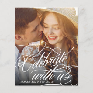 Budget Elegante Monogram Wedding Foto Einladung