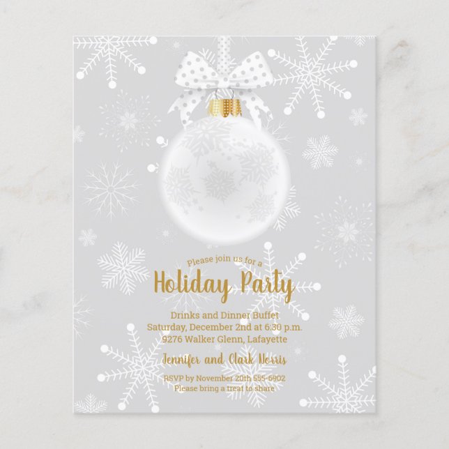 Budget Elegante Ornament Snowflakes Flyer (Vorne)