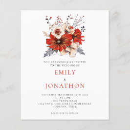 Budget Elegante Red Florals Hochzeitsempfehlung