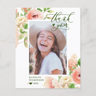 BUDGET Elegante Rosa Rose Blumenkarte Danke Karte