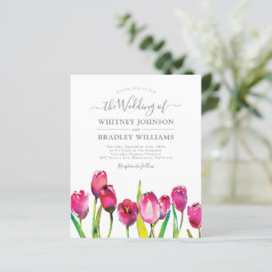 Budget Elegante Rosa Tulpen-Hochzeitskarten