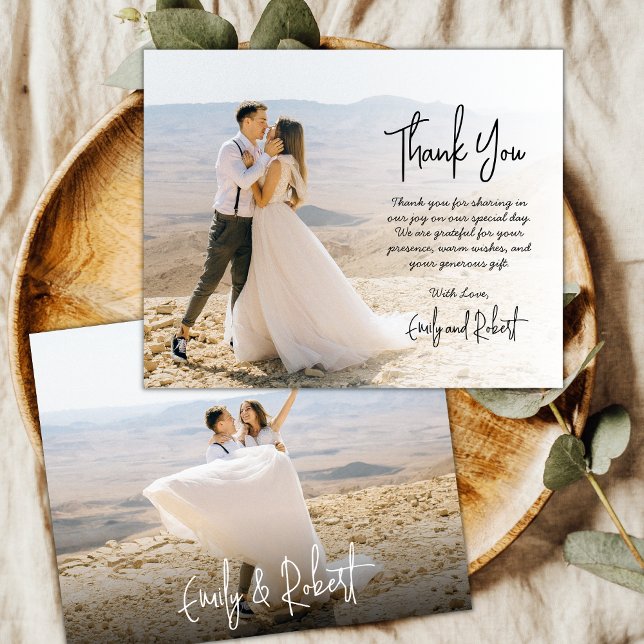 Budget Elegante Script Hochzeit Vielen Dank Foto C (Von Creator hochgeladen)