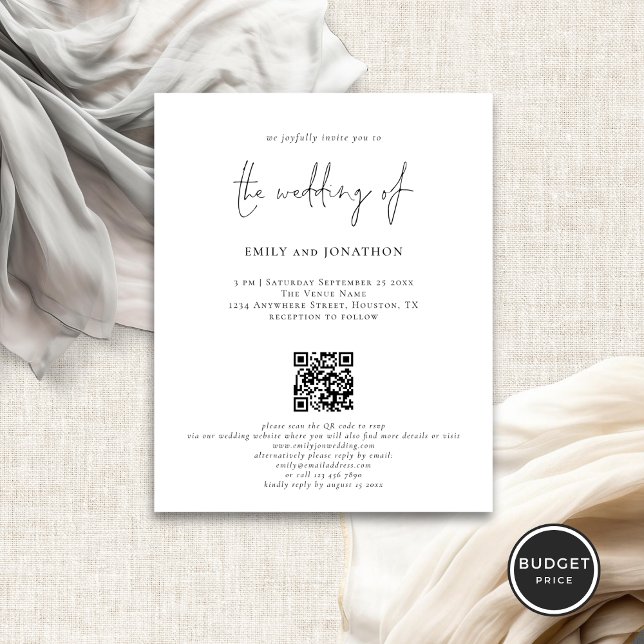 Budget Elegante Script QR Code Hochzeitsempfehlung (Von Creator hochgeladen)