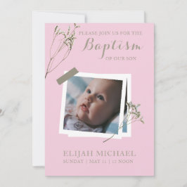 Budget Elegante Taufen unserer Baby-Einladung Feiertagskarte