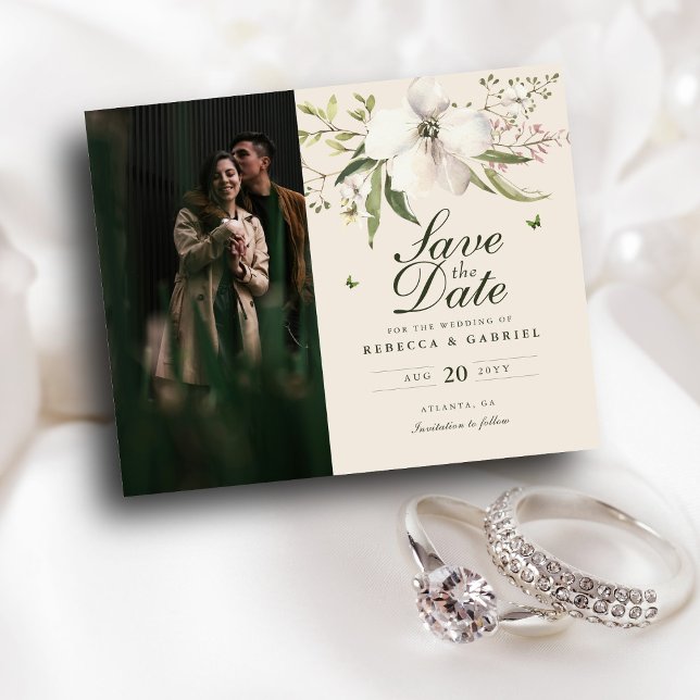 Budget Elegante Wasserfarben Save the Date Bild Flyer (Von Creator hochgeladen)