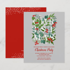 Budget Elegante Weihnachtsgrün Einladungen