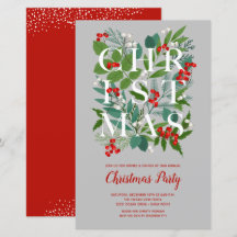 Budget Elegante Weihnachtsgrün Einladungen