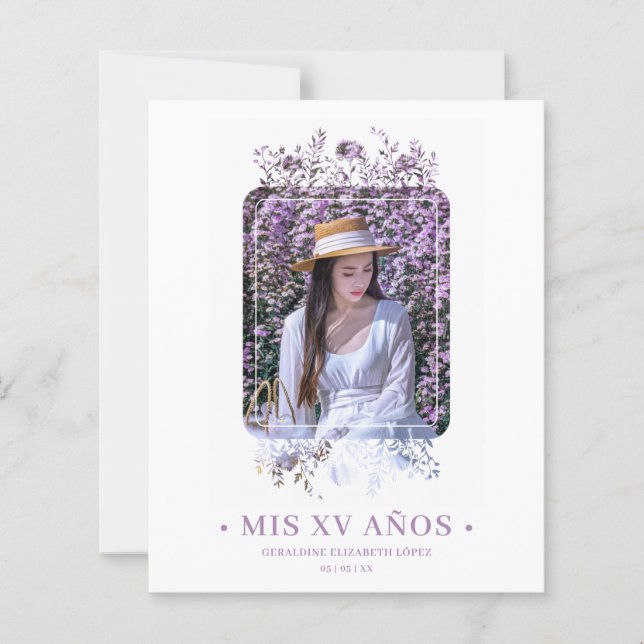 Budget Eleganter Blumenrahmen Spanisches Foto XV A (Vorderseite)