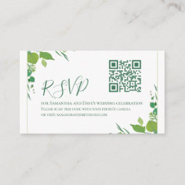 Budget Eleganter grüner Botanischer Moderner QR-Co Begleitkarte
