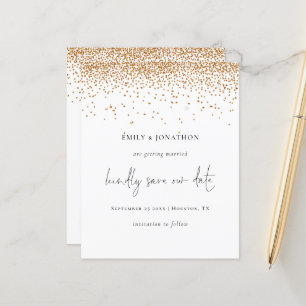 Budget Eleganter Script Gold Glitzer Save the Date