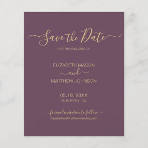 Budget Eleganter Script Mauve Save the Date Flyer