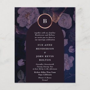 Budget Elegantes Boho Florales Tor Rose Gold Hochz Flyer