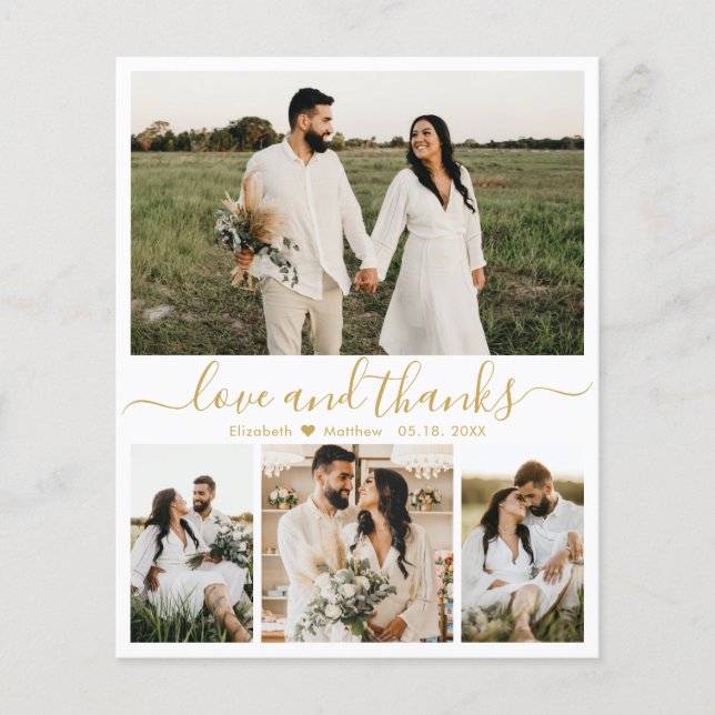 Budget Elegantes Foto Hochzeit Dankeschön Karte (Vorderseite)