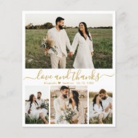 Budget Elegantes Foto Hochzeit Dankeschön Karte