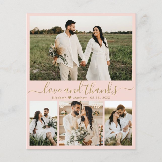 Budget Elegantes Foto Hochzeit Dankeschön Karte (Vorderseite)
