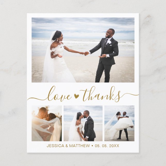 Budget Elegantes Foto Hochzeit Dankeschön Karte (Vorderseite)