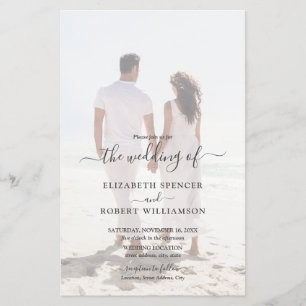 Budget Elegantes Foto Hochzeit Einladung