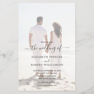 Budget Elegantes Foto Hochzeit Einladung Flyer