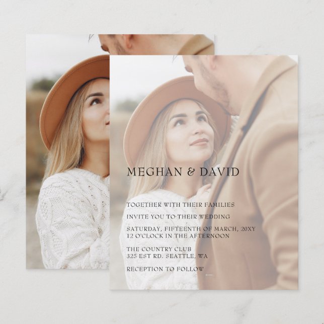 Budget Elegantes Foto-Overlay-Hochzeit (Vorne/Hinten)