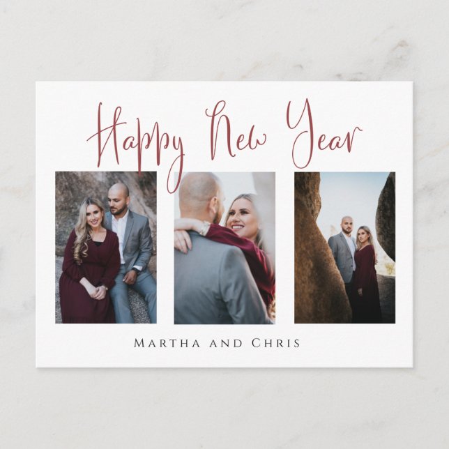 Budget Elegantes Happy New Year Rose Gold Foto Postkarte (Vorderseite)