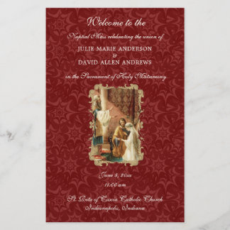 Budget Elegantes katholisches Hochzeitsprogramm Briefpapier