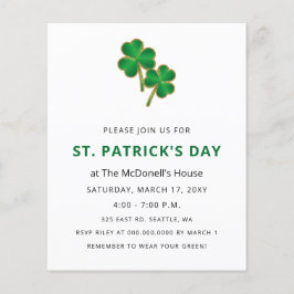Budget Elegantes Kleeblatt St Patricks Day Einladu