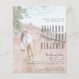 Budget Elegantes modernes Foto-Overlay-Einladung