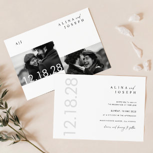 Budget Elegantes monochromes Foto Hochzeiten Einla