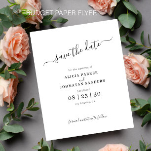 Budget-elegantes Save-the-Date schwarz und weiß Flyer