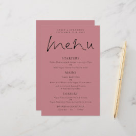 Budget Elegantes Script Dusty Rose Wedding Menu