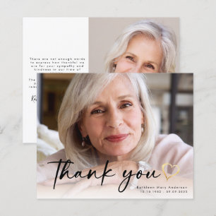 BUDGET Elegantes Script-Gedenkfoto-Dankeschön-Kart