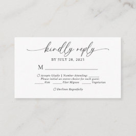 Budget Elegantes Skriptmenü Wahl Hochzeit Rsvp Begleitkarte