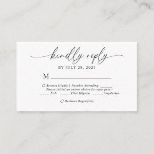 Budget Elegantes Skriptmenü Wahl Hochzeit Rsvp Begleitkarte