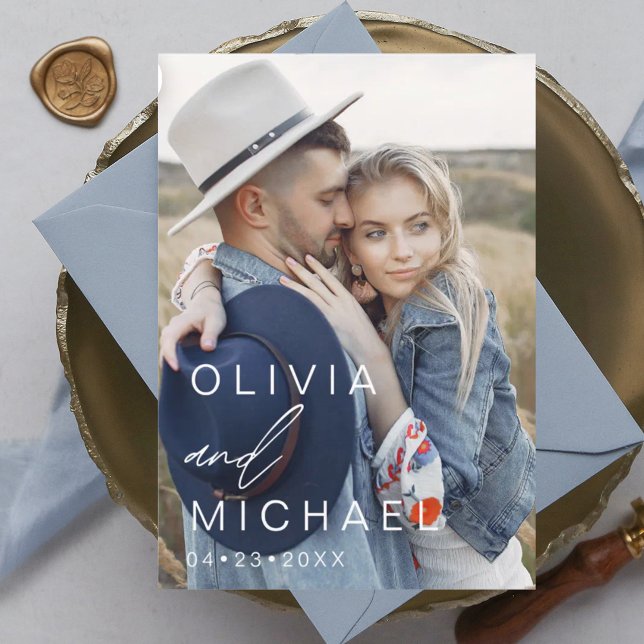 Budget Elegantes Typografie-Save the Date Foto Flyer (Von Creator hochgeladen)