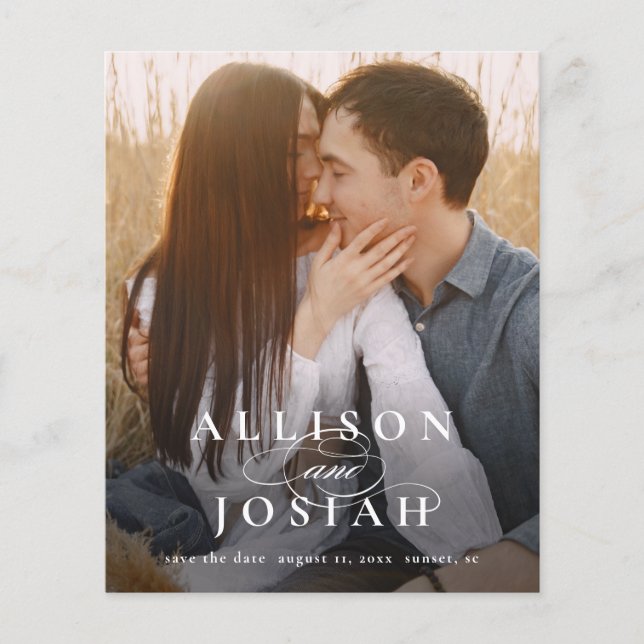 Budget Elegantes Typografy Foto Wedding Rettete Th (Vorderseite)