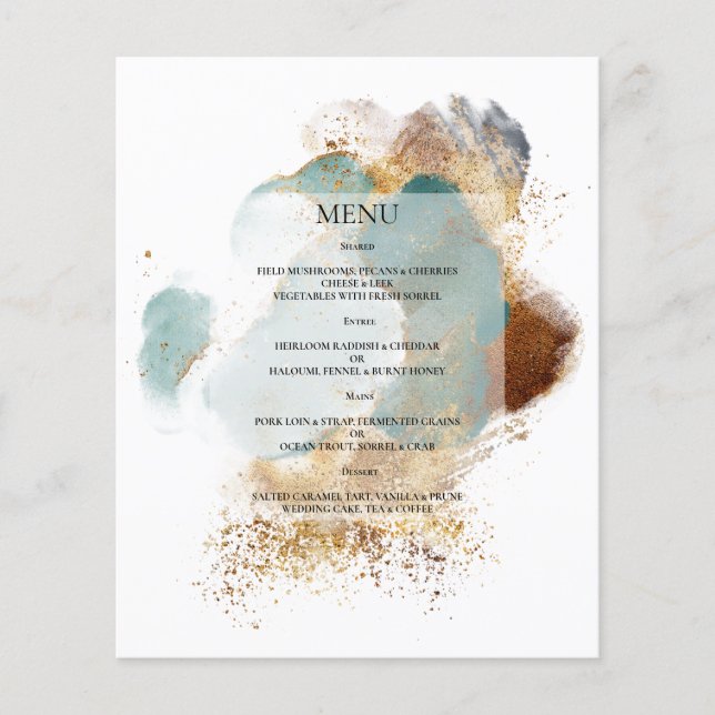 Budget Elegantes WEDDING MENU. Flyer (Vorne)