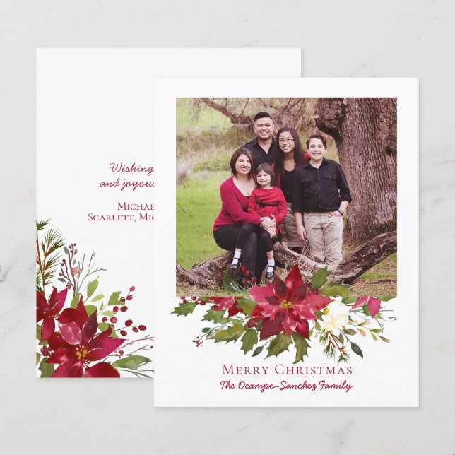 Budget Elegantes Weihnachts-Poinsettia Holiday Fot (Vorne/Hinten)