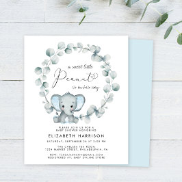 Budget Elephant Eucalyptus Baby Boy Shower Einladu