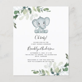 BUDGET Elephant Eucalyptus Baby Shower Einladung