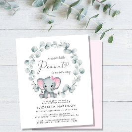 Budget Elephant Eucalyptus Girl Baby Shower Einlad