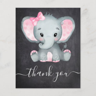 BUDGET Elephant Girl Baby Dusche Danke Karte