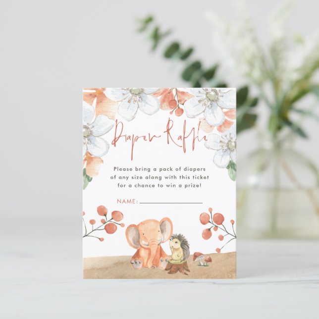 Budget Elephant Igel Diaper Raffle Baby Dusche (Stehend Vorderseite)