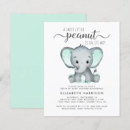 Budget Elephant Mint Drive by Baby Shower Einladun