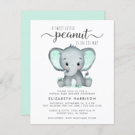 Budget Elephant Mint Virtual Baby Dusche einladen