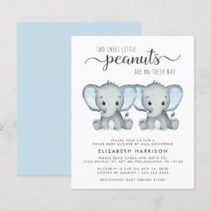 Budget Elephant Twin Baby Boys Dusche per Mail