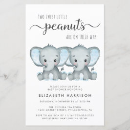 Budget Elephant Twin Boys Kinderdusche Einladung